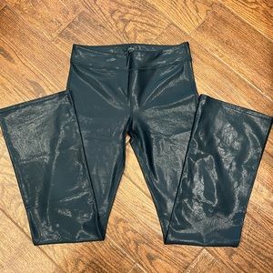 Alo Yoga sparkly teal flare pants size large NEVER WORN